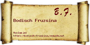 Bodisch Fruzsina névjegykártya